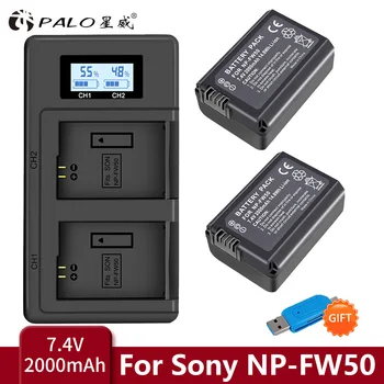 1-4buc NP-FW50 NP-FW50 NPFW50 Baterie Bateria + LCD Incarcator pentru Sony Alpha a3000 a5000 a6000 a6300 a6500 NEX-3 a7 7R a7R a7R II