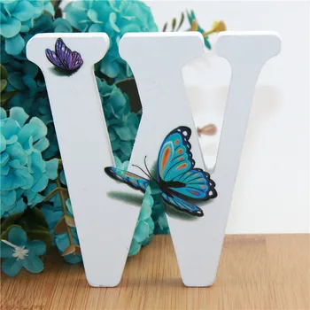 1 buc 10cm 3D Fluture de Lemn Litere Decorative Alfabet Scrisoare Cuvânt Numele de Design de Arta Artizanat Realizate manual în Picioare în Formă de Nunta DIY