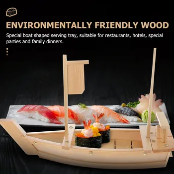 1 buc din Lemn Sushi Barca Placa Stil Japonez Sushi Tava de Servire Restaurant Sushi Acasă Barca Placa de Petrecere Veselă Instrumente de Bucatarie
