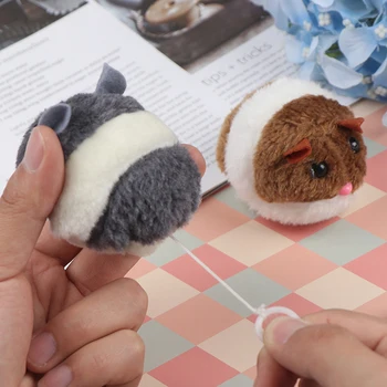 1 buc Drăguț pentru animale de Companie Jucărie de Pluș Mișcare se Agită Mouse-ul Amuzant de Pluș Pic Mouse-ul Jucărie Cadou Gri / Maro