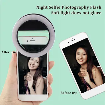 1 buc Telefon Mobil Lumină Clip Selfie LED Flash Auto Pentru Telefon Mobil Smartphone Portabil Selfie Lanterna Oglindă de Machiaj