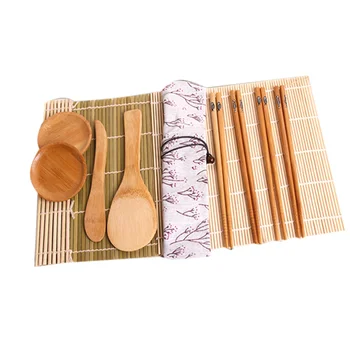 1 Set de Rulare Rogojini Cu Pânză de Sac Rezistent Sushi Maker Kituri DIY Japonez de Gătit Orez Distribuitor Betisoarele Acasă Ustensilă de Bucătărie