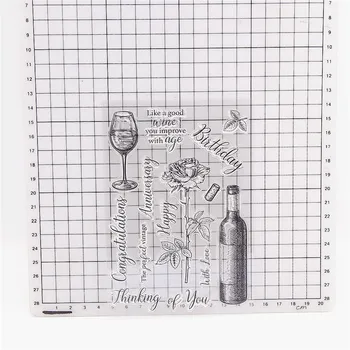 10.5*15.5 Sticla de Vin Limpede Transparent Timbre / Silicon Garnituri Role de Timbru pentru DIY scrapbooking album foto/Carte de a Face