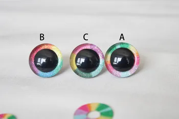 100BUC curcubeu sclipici material 12MM 16mm 20mm 24mm pentru jucărie ochii constatări(ochi) opțiunea de dimensiune
