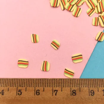 100g Miniatură Cute Burger Felii Lut Polimeric se Presara pentru Meserii DIY Nail Art Decor Scrapbooking Telefon Decor:7mm