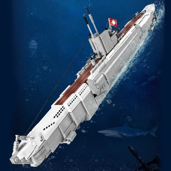 1035pcs Militare Submarin U-48 De Blocuri de Construcție de Nave de Luptă Cărămizi Creator Barca Arma Model pentru Copii Jucarii pentru Copii Cadouri Pentru Baieti