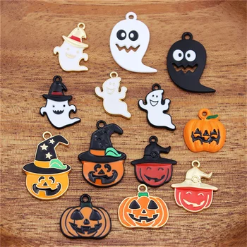 10buc/pack DIY Email Farmece Amuzant de Halloween dovleac fantoma capul atârnând aliaj picură cercei pandantiv pandantiv accesorii