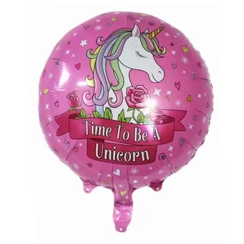 10buc Rotund Drăguț Unicorn Balon Gonflabil de 18 Inch Folie de Aluminiu Petrecere de Aniversare pentru Copii Balon Unicorn Decor Consumabile Partid
