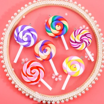 10buc Softclay Bomboane Arc Lollipop Farmece Ambarcațiuni Ornament DIY Accesorii Fimo si Lut Polimeric Pandantiv Pentru a Face Bijuterii Consumabile