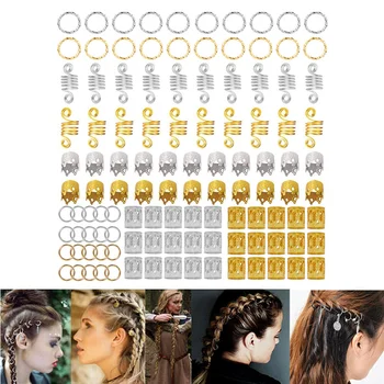 110pcs Diferite Stiluri de Păr Panglica Inele Accesorii Clipuri Petrecere Spectacol de Moda pentru Femei Și Fete Dreadlocks Margele