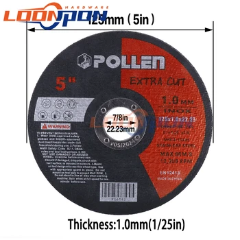 125mm Metal Inox Discuri de Tăiere Tăiat Roți Clapeta de Slefuire de Slefuire Discuri Polizor unghiular Roții Grosime 1.0 mm/1.2 mm/1.6 mm