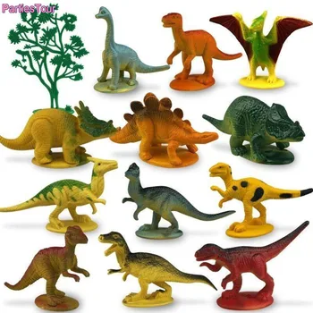 13Pcs de Simulare de Animale Modelul Dinozaur Jucărie Animale Sălbatice Dinozaur Model de Jucarie din Plastic Pentru Copii Tort Fân DIY Decoratiuni