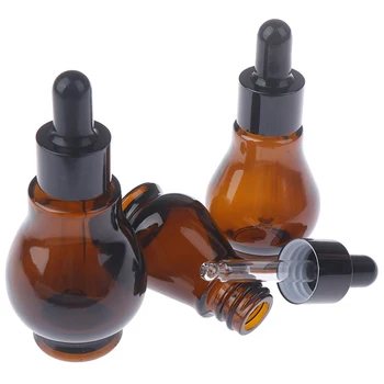 1buc 10/20/30/Ml Essentiële Olie Parfum Pipetă Flessen Lege Recipient Amber Fles Dropper navulbare