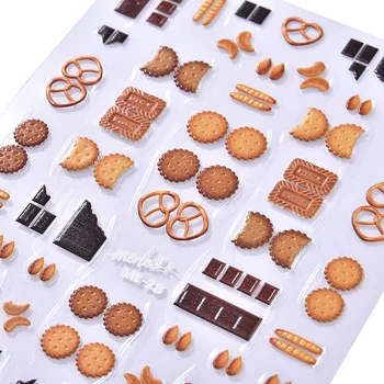 1buc Alimentare din Seria DIY Nail Art Stickere de Decor de zi cu Zi 5D Unghii Autocolant Relief Cookie-uri de Fructe Manichiura Nail Design Decorare Sfaturi