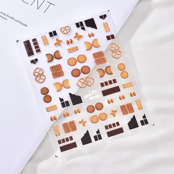 1buc Alimentare din Seria DIY Nail Art Stickere de Decor de zi cu Zi 5D Unghii Autocolant Relief Cookie-uri de Fructe Manichiura Nail Design Decorare Sfaturi