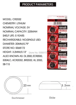 1buc brand nou baterie pentru maxell cr2032 3v butonul de celule monedă baterii pentru ceas calculator cr 2032 Pentru Jucării Ceasuri
