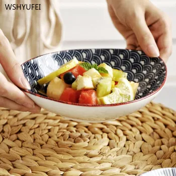 1buc Nordic ceramice salata de fructe gustare placa creative tacamuri stil Japonez de măsline placa neregulate placa ceramica