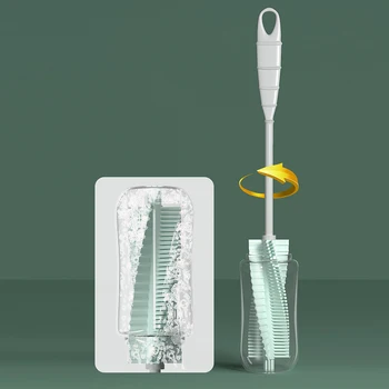 1buc Sticla de Lapte Perie Instrument de Curățare pentru uz Casnic Cupa Scruber 3 Culori Elastic Mâner Lung Portabil Silicon