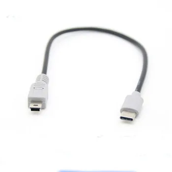 1buc USB de Tip C 3.1 Male La USB Mini 5 Pin B Male Plug Convertor Adaptor OTG Plumb Cablu de Date pentru Mobil Macbook 25cm