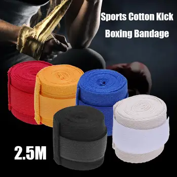 2,5 m 2 buc Sportive de Bumbac de Kick Box Bandaj Sanda Taekwondo MMA Încheietura mâinii Mână Mănuși Împachetări cu Curele Sport Echipamente