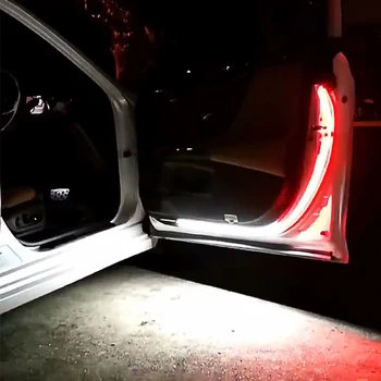 2 BUC Auto-styling Roșu-alb LED Streamer Ușa de Avertizare Anti-Coliziune Lumina de bun venit Decorative Centură de Lumina Portiera Atmosfera Lampa
