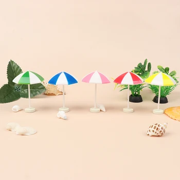 2 buc Casă de Păpuși în Miniatură Plajă Umbrelă de Soare Păpuși Scene pline de culoare, Accesorii Decor Pretinde Jucărie