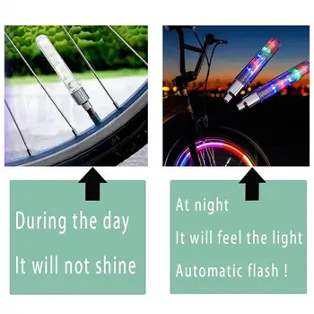 2 buc Cauciucuri Valve Lampa Convenabil rezistent la Uzura Atractiv LED-uri Colorate Anvelope de Lumină pentru Biciclete Lampă de Siguranță Accesorii pentru Biciclete