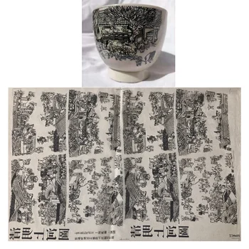 2 BUC Ceramică de Artă de Hârtie de Transfer Glazura Underglaze Negru Flori de Hârtie de Înaltă Temperatură din Ceramică Decalcomanii DIY Lut Polimeric Instrumente