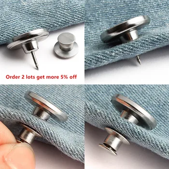 2 BUC Detasabila Retro de Metal Butoane de fixare Fixare Pantaloni Pin pentru Blugi Retractabil, Buton de Cusut-Gratuit Potrivire Perfecta a Reduce Talie