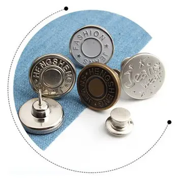 2 buc Detasabila Retro de Metal Butoane de fixare Fixare Pantaloni Pin pentru Blugi Retractabil, Buton de Cusut-Gratuit Potrivire Perfecta a Reduce Talie