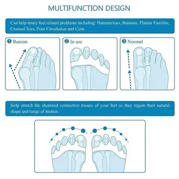 2 buc Silicon Cinci Picioare Corecție Inflamație la picior Corector Hallux Valgus Corector Mare de Os de la Picior se Suprapun Protector de Îndreptat Pentru Degetele de la picioare