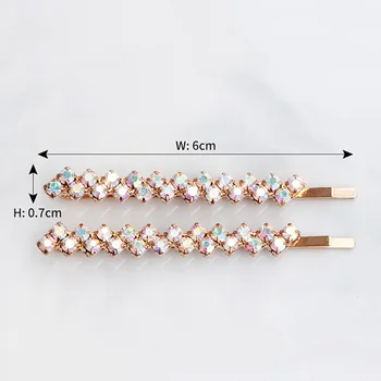 2 buc Stralucitoare de Cristal Stras Clip de Păr Pentru Femei Elegante coreean Design Snap Barrette Stick Ac de păr Styling Păr Accesorii
