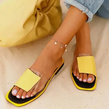 2020 Femei Papuci de Vara Femei Mozaic Deschis deget de la picior Plat Sandale Casual Femei de Culoare de Potrivire de Plajă în aer liber tv cu Papuci