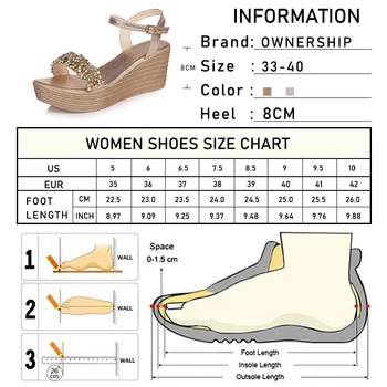 2020 Femeie Stras Sandale Platforma De Sex Feminin Curea Glezna Pantofi De Moda Pentru Femei Pene Doamnelor Sandale Solid Încălțăminte Confortabilă