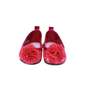 2020 Nou se Potrivesc 18 inch 40-43cm-a Născut Nouă Păpușă Pantofi Accesorii Floare cu Paiete, Pantofi Pentru Copii de Ziua Festivalului Cadou