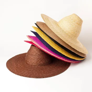 2020 Noua Moda Handmade 15cm Mare Margine largă Pălării de Vară Con Top Palarie de Soare Doamnelor Kuntucky Derby Pălării de Vacanță pe Plajă Capac