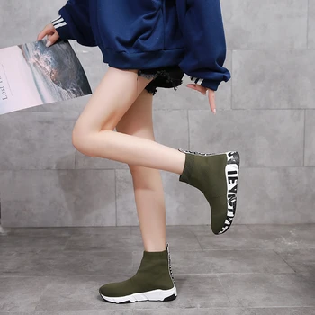 2021 Brand de Designer pentru Femei Pantofi de alergat Paris Tricotat Șosete Cizme Stretch Formatori Adidasi Casual Pantofi Respirabil pentru Femei