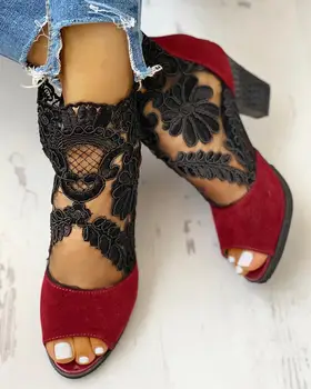 2021 Moda Noi Femeile Tocuri Inalte Sexy Dantela Open Toe Pompe Doamna Petrecerea De Nunta, Pantofi Platforma, Pantofi Cu Toc Inalt Sandale Feminine