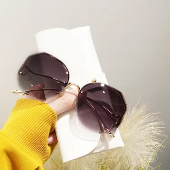 2021 Noi Doamnelor Pătrat Retro ochelari de Soare de Designer de Brand fără ramă Moda Gradient de Lentile de ochelari de Soare UV400