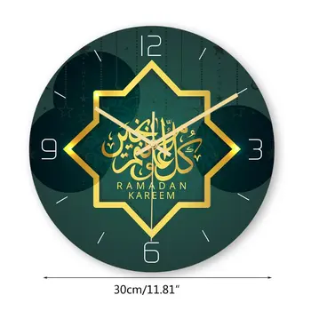 2021 Nou Musulman Model Fericit Eid Ceas de Perete Rotund 3D Acril Tăcut Non-Ceas ticăie