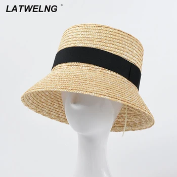 2021 Noua Moda Paie Pălărie Găleată Femei UV Pălării de Soare, Vacanta, Plaja Hat plat vara pălărie de soare cu ridicata