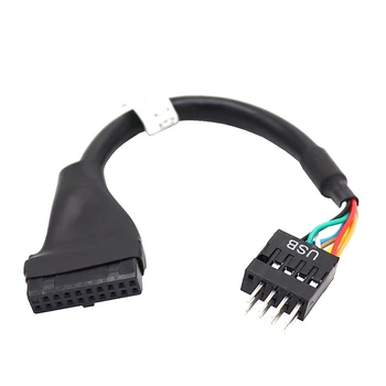 20Pin 19Pin USB 3.0 la 9Pin USB 2.0 de sex masculin și de sex feminin placa de baza cablu cablu adaptor 480mbps viteza de date de calculator conector de cablu