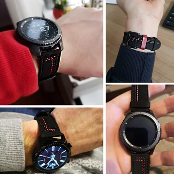22mm curea din Piele Pentru ceas Huawei GT-2-2e-pro GT2 GT2e 46 mm bratara Samsung Gear S3 Frontieră/Galaxy Watch 3 45mm/46mm Trupa
