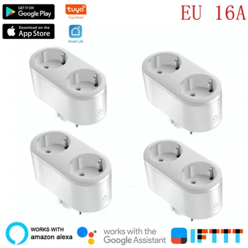 2in1 Smart Plug UE 16A Tuya Smart Plug WiFi Priză Priză Inteligent Compatibil Cu Google Alexa Acasă SmartLife Aplicația Smart Home
