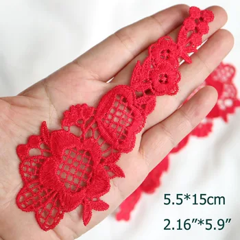 2pc/set rosu patch-uri pentru îmbrăcăminte 3D brodat cusut Patch-uri DIY coase pe florale parches Broderie, aplicatiile pentru rochii