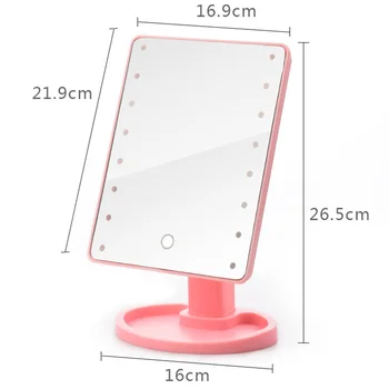 360 de Grade de Rotație Oglindă de Machiaj Reglabil 16/22 Led-uri LED-uri Aprinse Ecran Portabil Luminos Oglinzi Cosmetice PR Vânzare