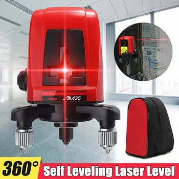 360 de Grade Roșu cu Laser de Nivel 2, Linia 1 Punct Verticale Orizontale de Auto-nivelare Cruce Laser Metru Nivel