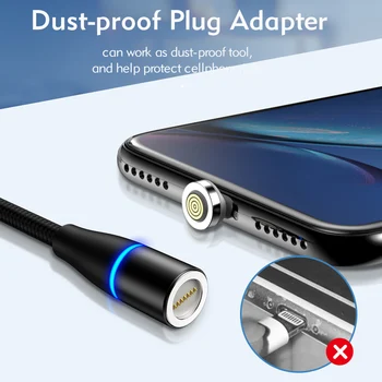 3A Magnetic USB Cablu Micro USB de Tip C Iluminat cu LED Pentru iPhone 12 11 Pro Samsung S10 Telefonul Mobil Xiaomi Rapid de Încărcare Cablu de Date