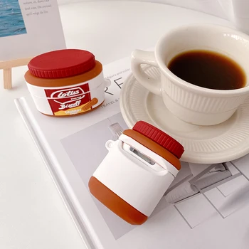 3D Cazul AirPods 1 2 Pro Cutie de Brand Alimente Biscuit Silicon Moale fără Fir Bluetooth Casti Proteja Capacul Pentru AirPods 1 2 3