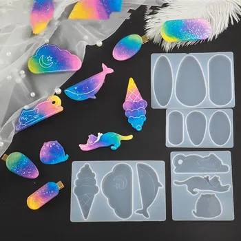 3D DIY Cristal Rășină Epoxidică Mucegai Clip de Păr Mucegai Silicon Accesorii de Par Duckbill Cuvânt Clip Mucegai Bijuterii Instrumente de Decorare